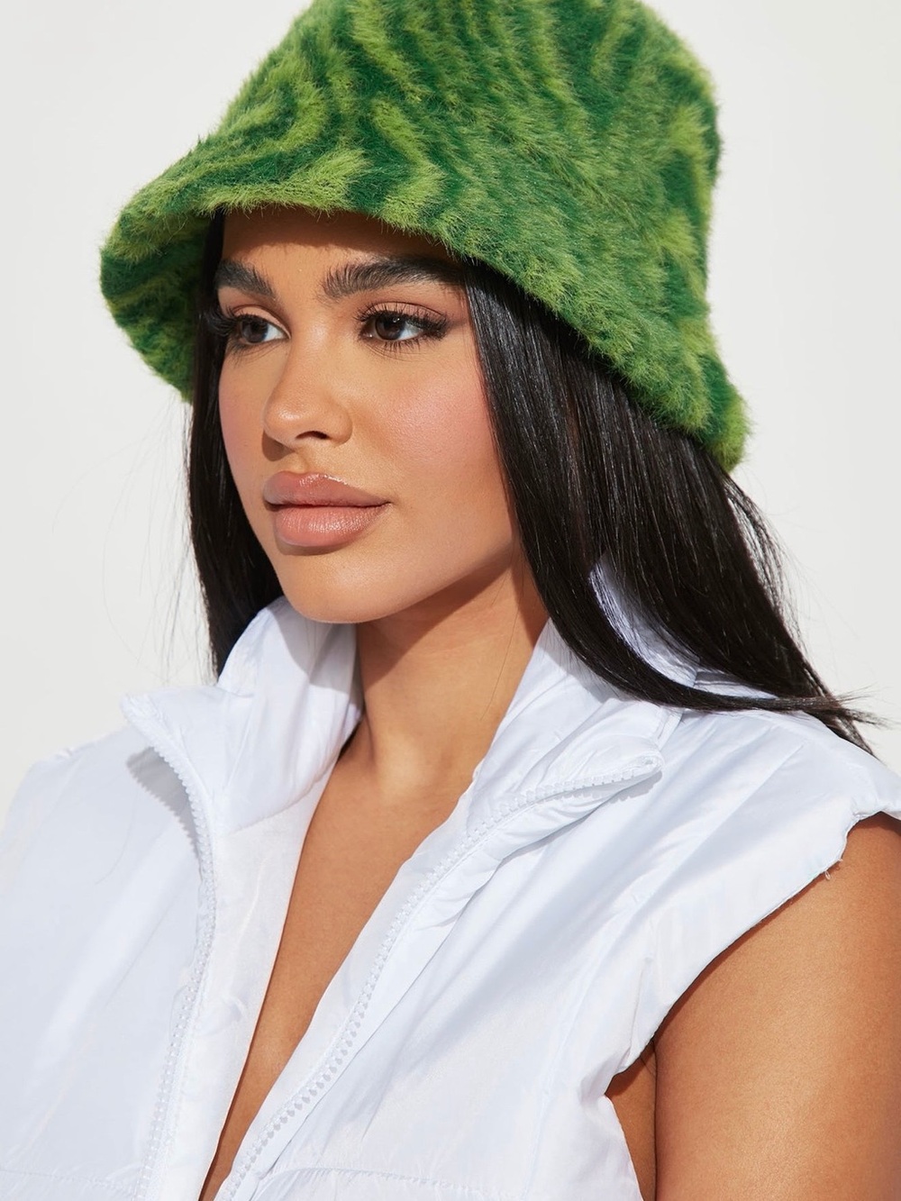 Green Fuzzy Bucket Hat